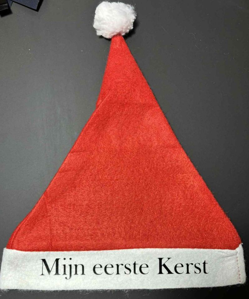 Bedrukte Kerstmuts "Mijn eerste Kerst"