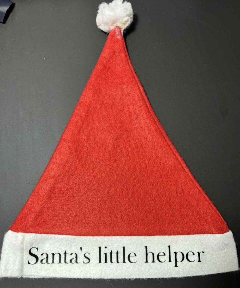 Bedrukte Kerstmuts "Santa's little helper"