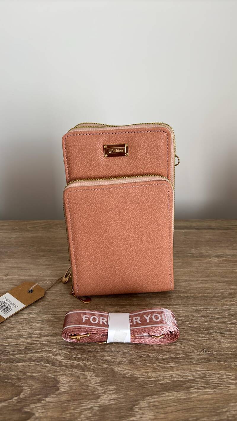 2-in-1 portefeuille en heuptas roze